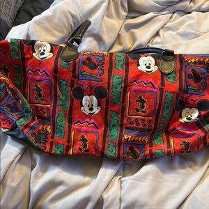 Disney Red and Black Mickey Mouse Duffle Bag